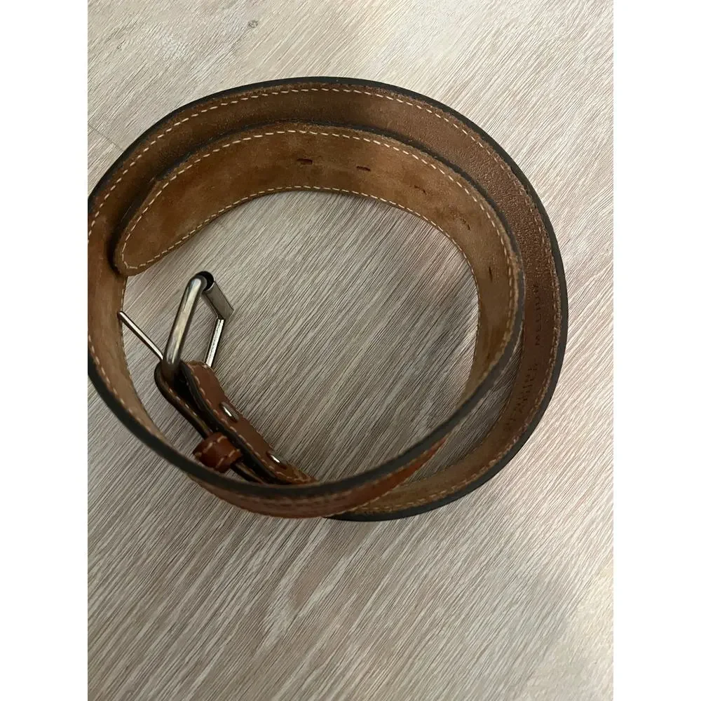 Vintage Genuine Leather Belt size M brown Authentic Make